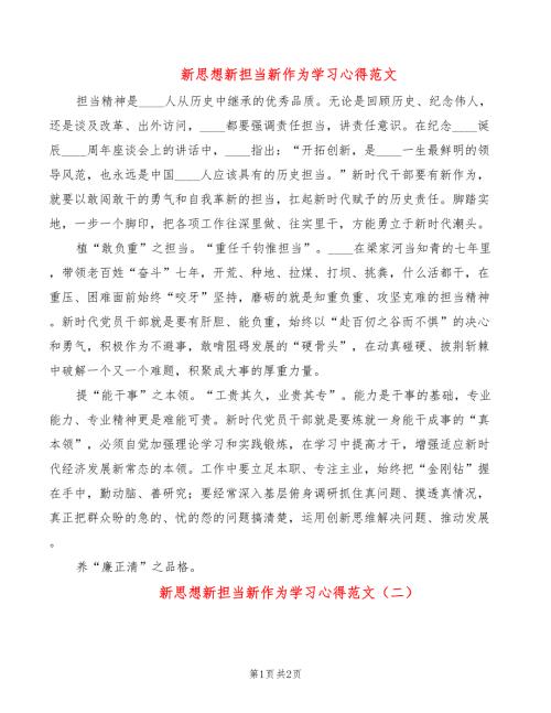 新思想新担当新作为学习心得范文2篇.doc
