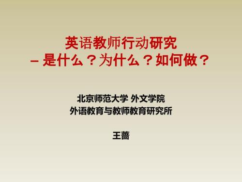 王蔷行动研究讲义.ppt