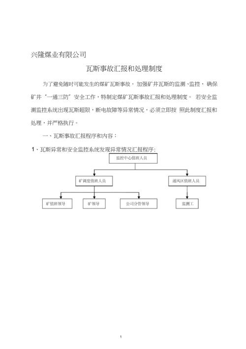 煤矿瓦斯超限汇报和处理制度完整版.doc