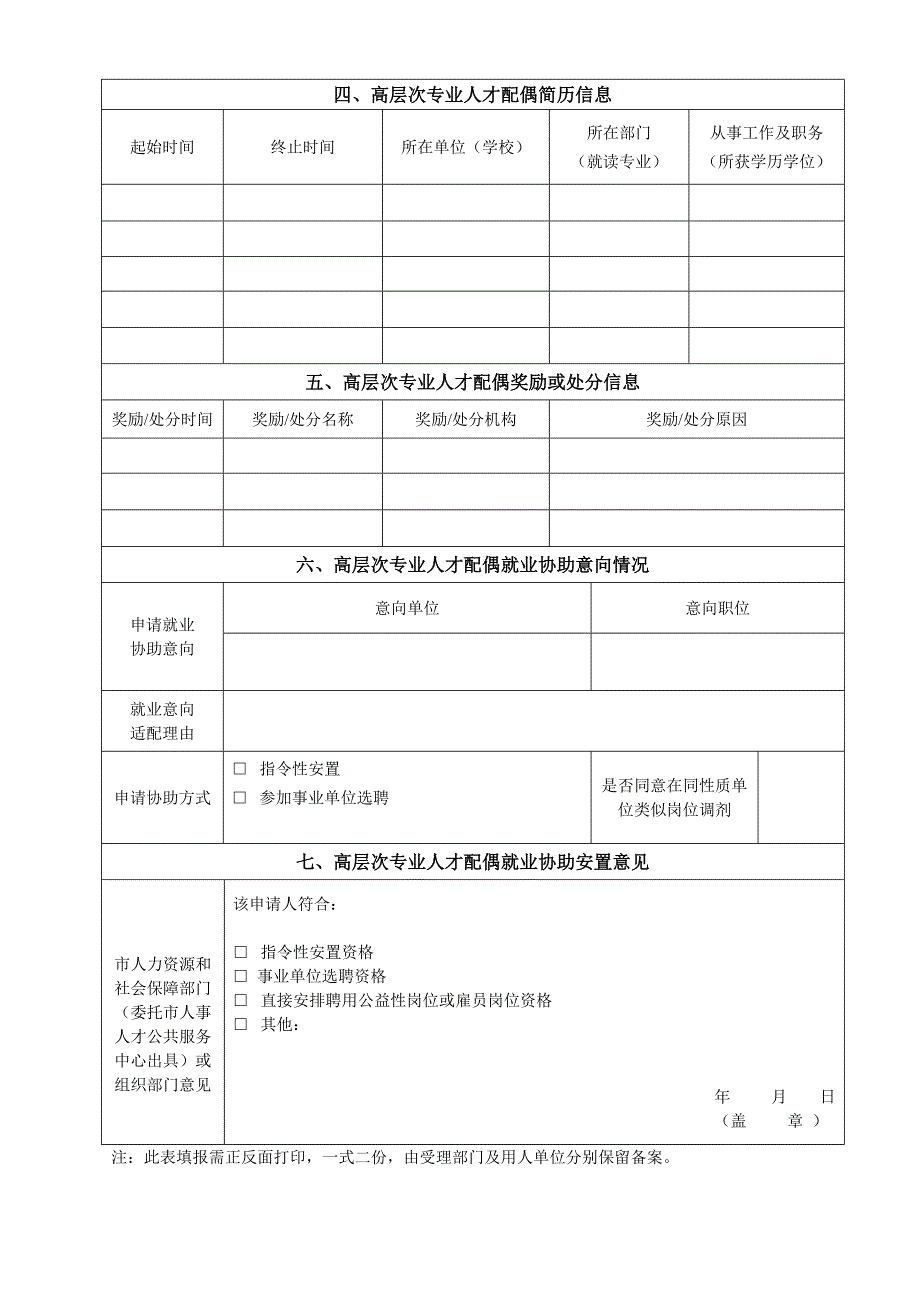 深圳高层次专业人才配偶就业协助申请表.DOC_第2页