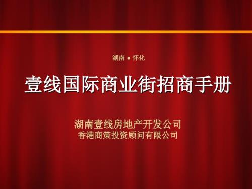 湖南怀化市中心壹线国际商业街招商手册.ppt