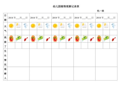 幼儿园植物观察记录表格.doc
