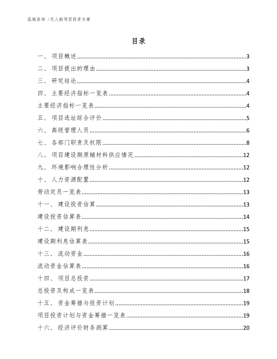 无人船项目投资方案范文参考.docx_第1页