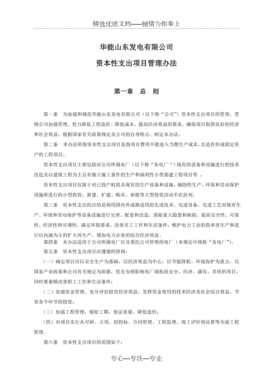 山东发电公司资本性支出项目管理办法共16页.doc_第2页