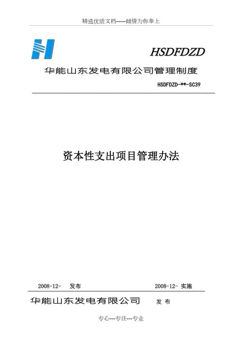 山东发电公司资本性支出项目管理办法共16页.doc