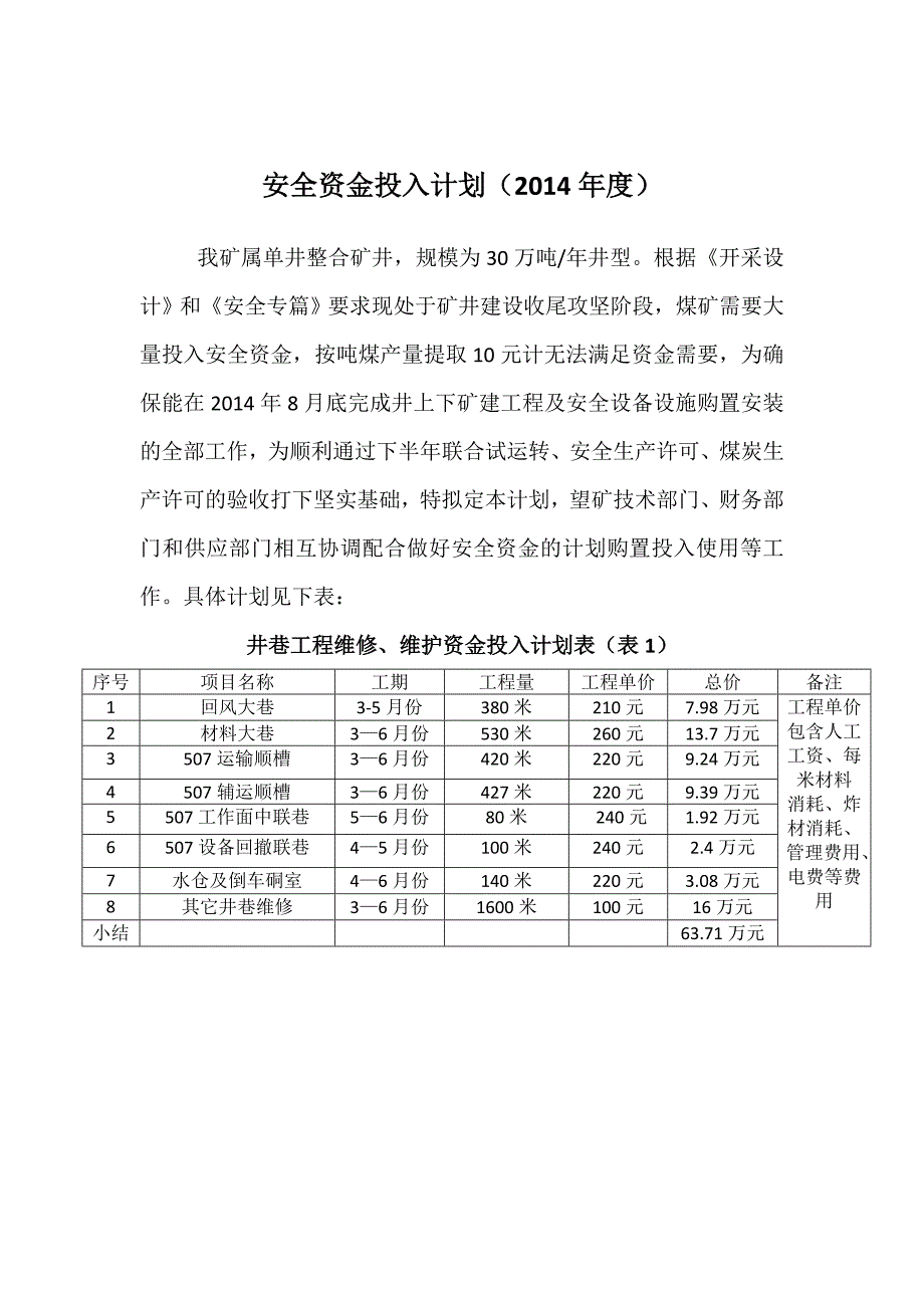 煤矿安全资金投入计划14.doc_第2页