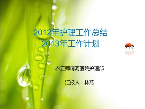 护理工作总结PPT课件.ppt