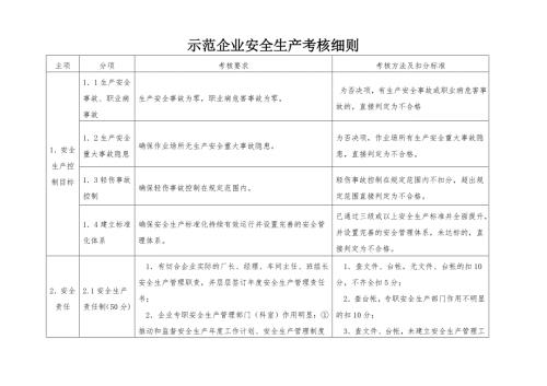 示范企业安全生产考核细则.doc