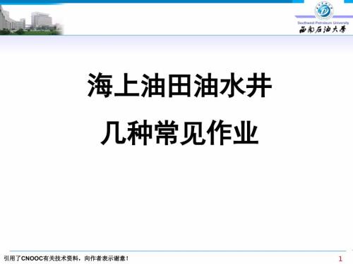 海上油田油水井常见的几种基本作业.ppt