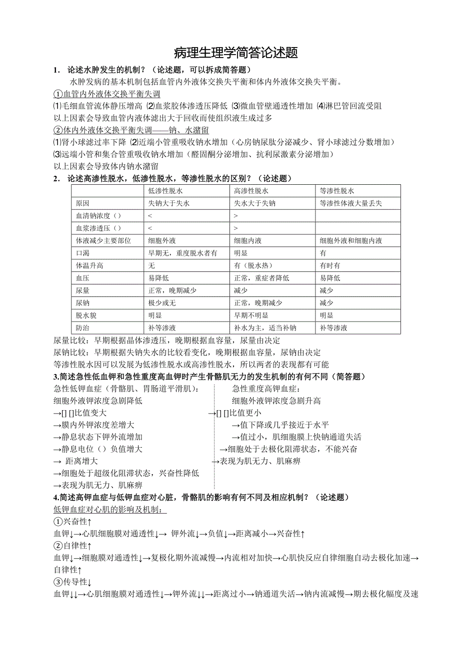 病理生理学简答论述题.doc_第1页