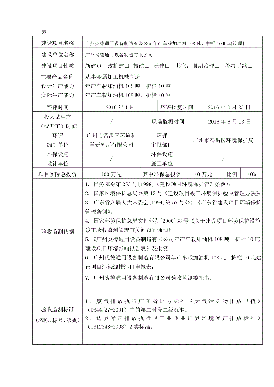广州炎德通用设备制造有限公司年产车载加油机108吨护栏10吨建设项目建设项目竣工环境保护验收.doc_第3页