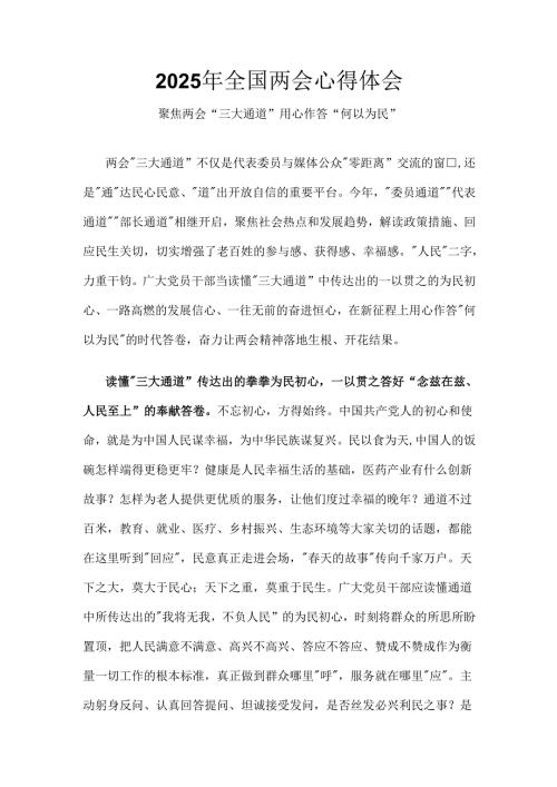 支部2025年学习全国两会精神发言稿六篇合集.docx