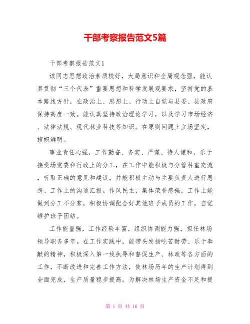 干部考察报告范文5篇.doc