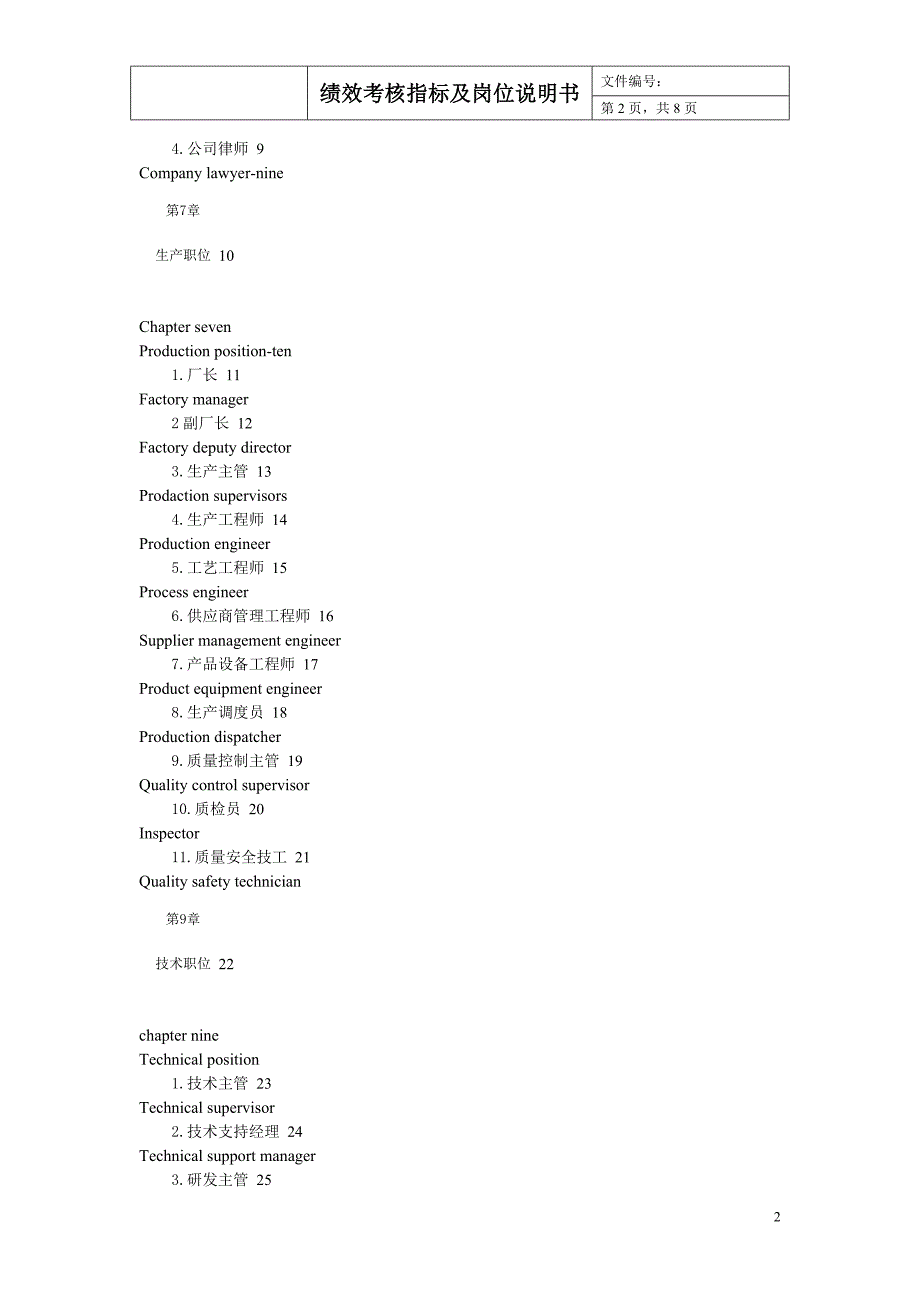 石油工程有限责任公司各岗位绩效考核指标及岗位说明书.doc_第3页