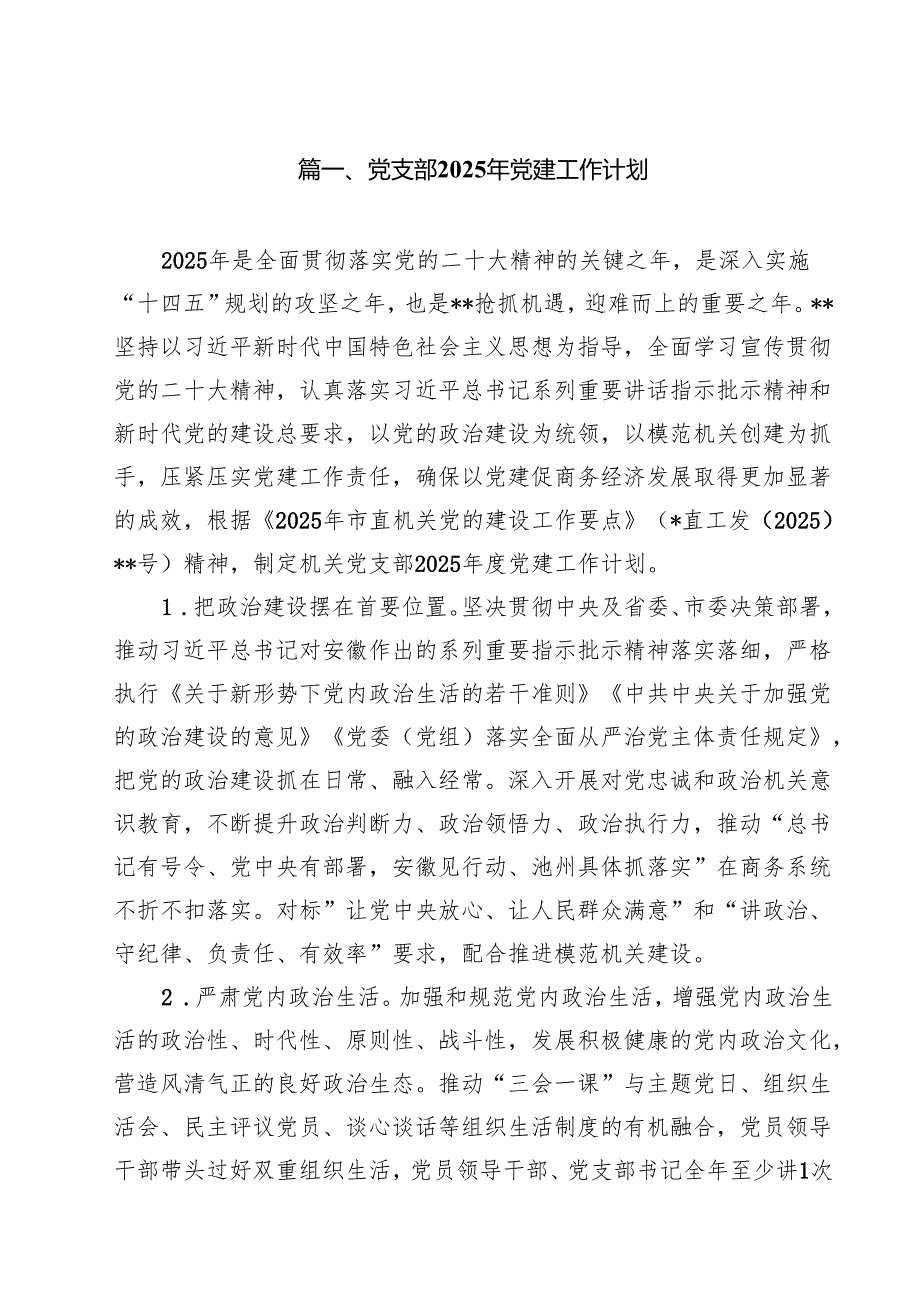 党支部2025年党建工作计划十篇（精选）.docx_第2页