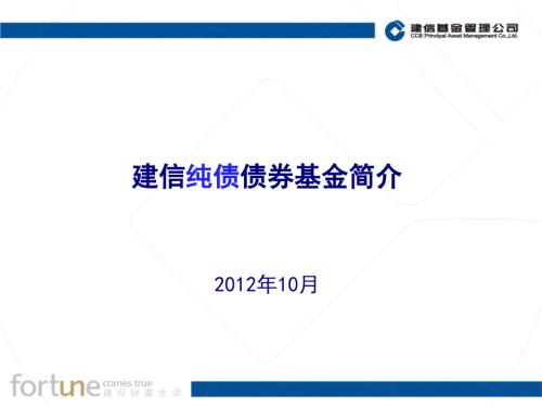建信纯债债券基金简介.ppt