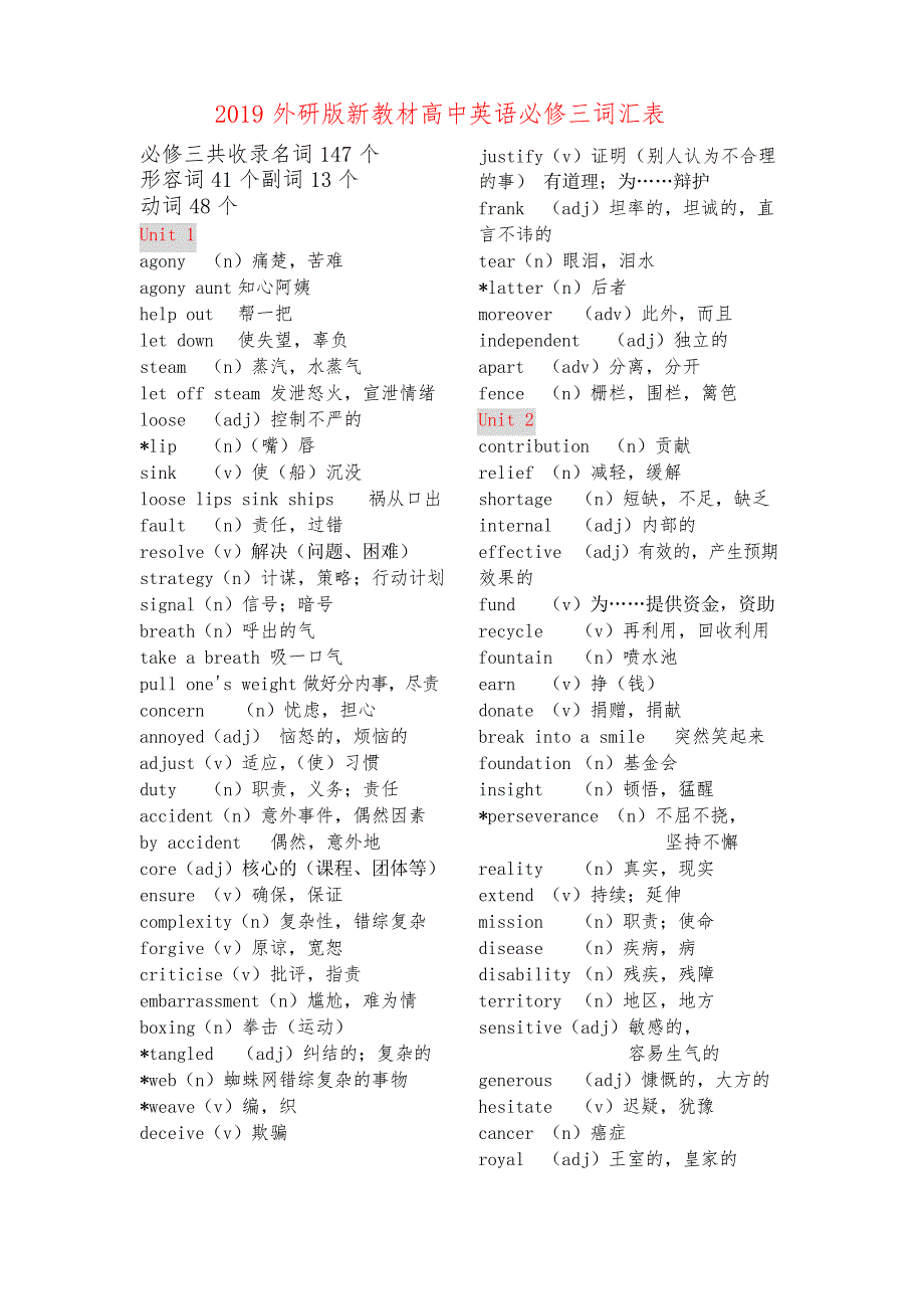 新外研版高中英语必修三词汇表.docx_第1页