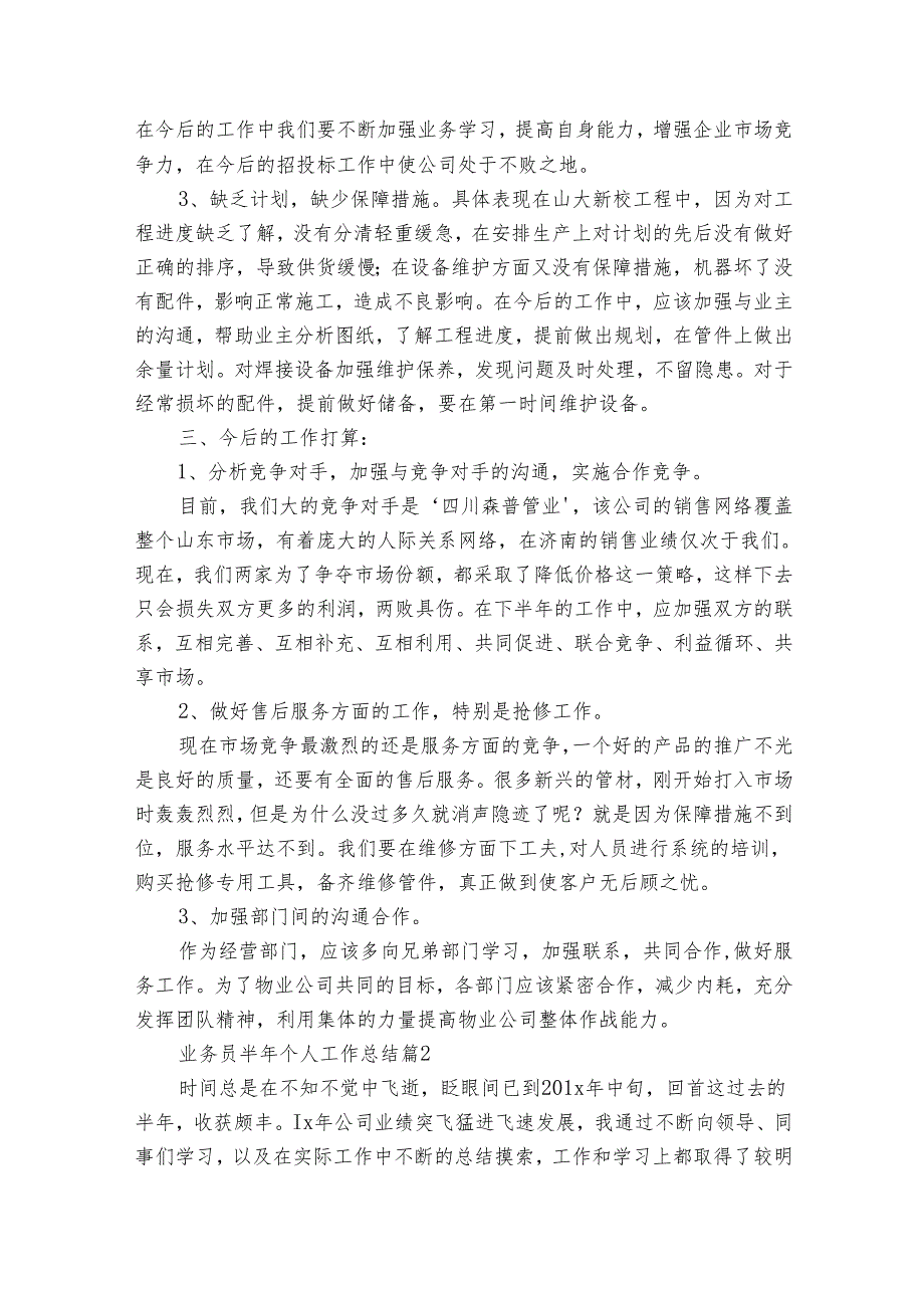 业务员半年个人工作总结（19篇）.docx_第2页