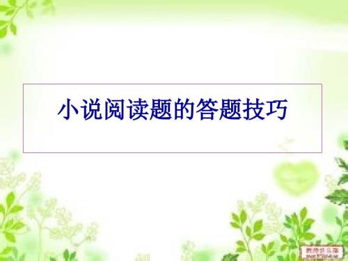 小说阅读题的答题技巧.ppt