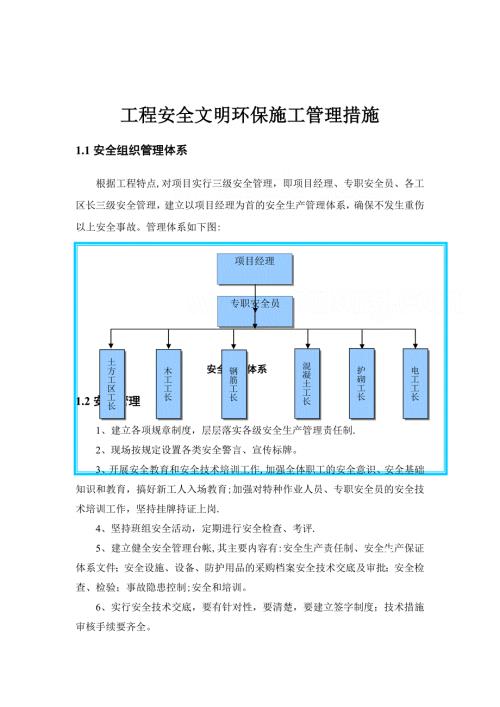 水利工程安全文明环保施工管理措施.doc