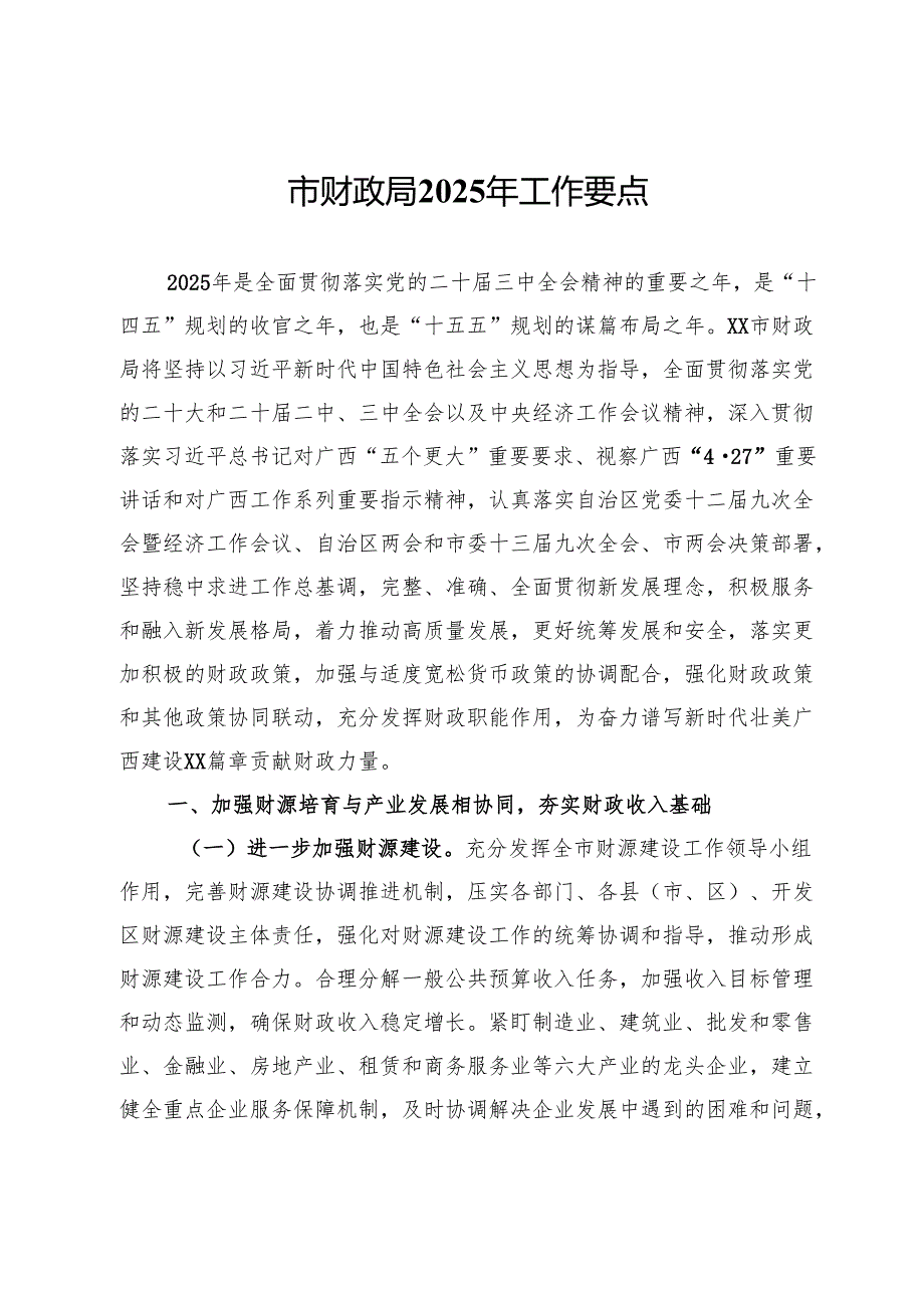 市财政局2025年工作要点.docx_第1页