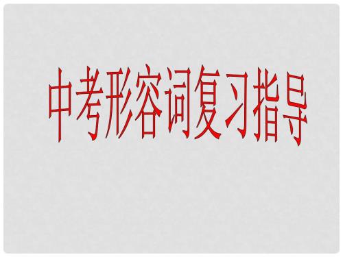 江苏省南京市百家湖中学中考英语形容词复习市级公开课课件牛津版.ppt