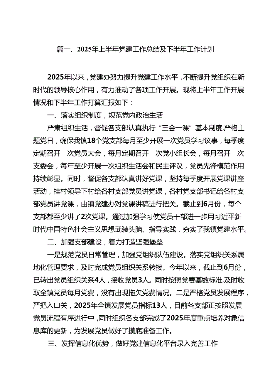 （14篇）2025年上半年党建工作总结及下半年工作计划3集合.docx_第2页
