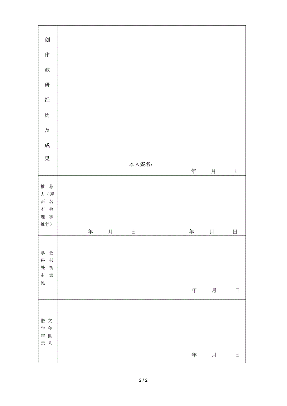 湖南省散文学会入会申请表.docx_第2页