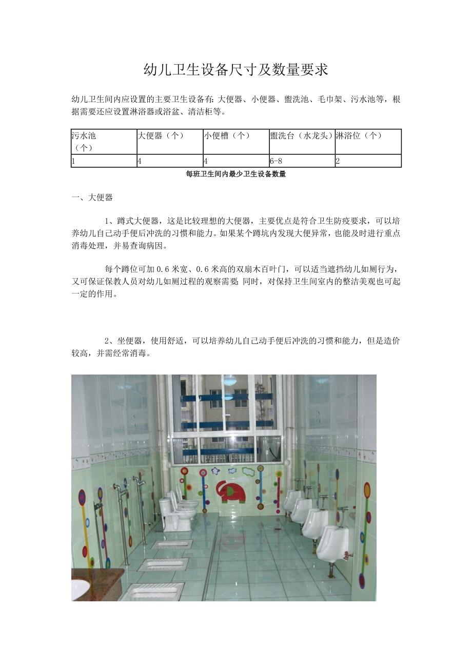 幼儿园卫生设备设计规范.doc_第1页