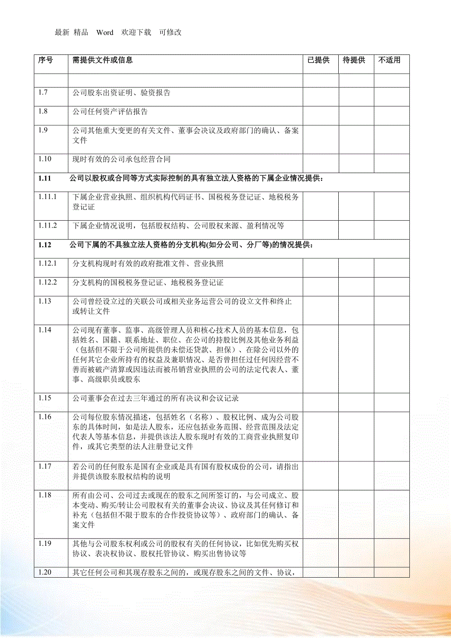 投资并购法务尽职调查清单.docx_第2页
