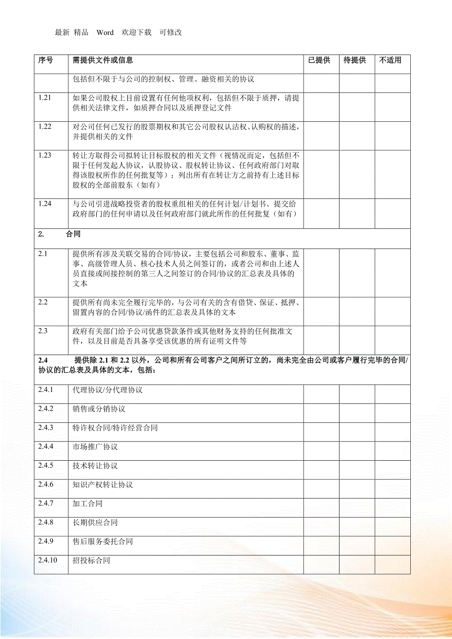 投资并购法务尽职调查清单.docx_第3页
