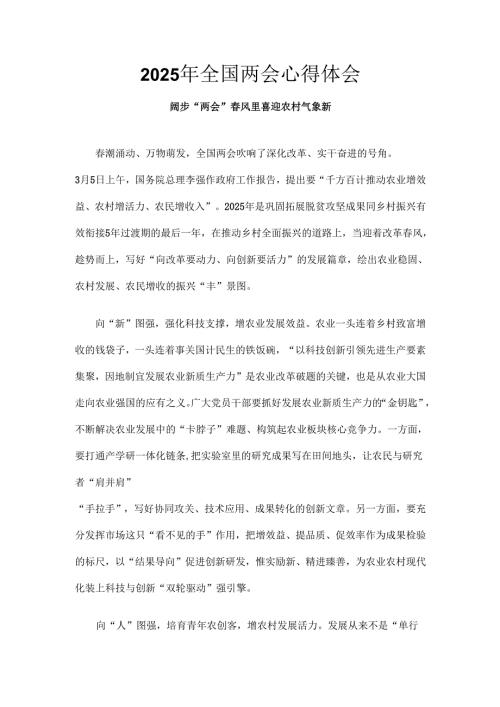 2025年全国两会心得体会六篇合集资料.docx