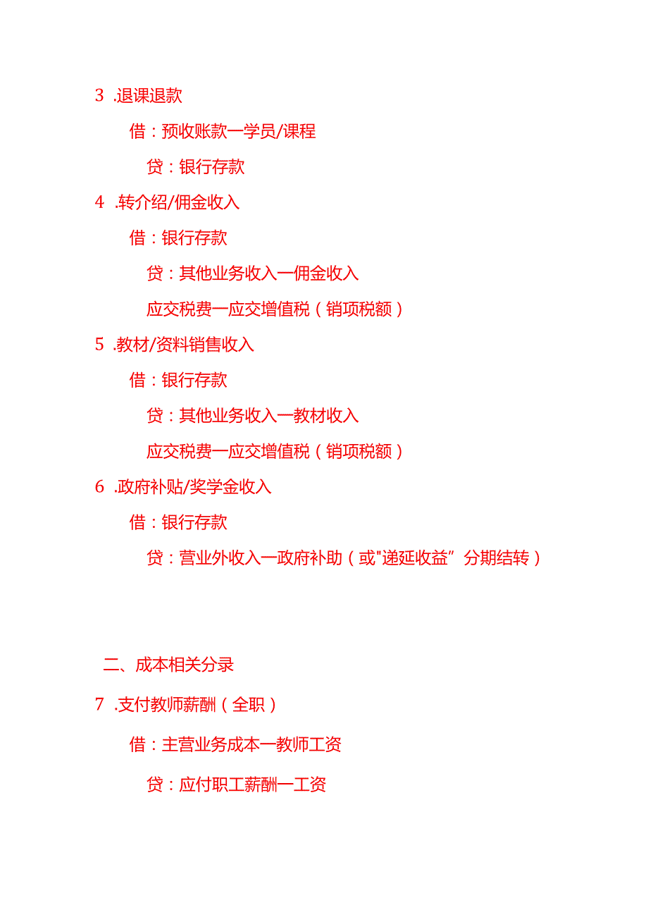 记账实操-教育培训行业的全盘账务处理会计分录实例.docx_第2页