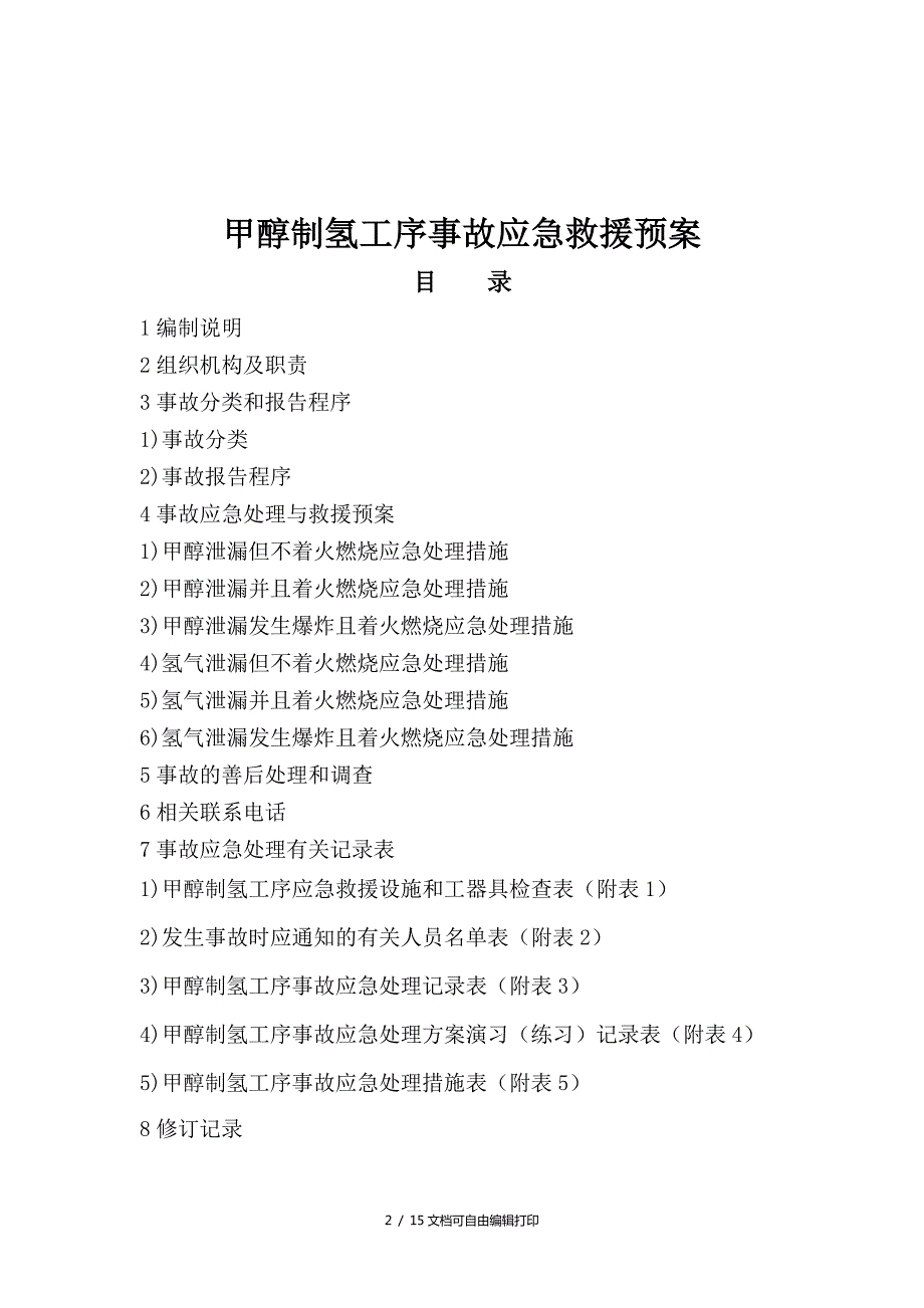甲醇制氢应急救援预案方案计划书.doc_第2页