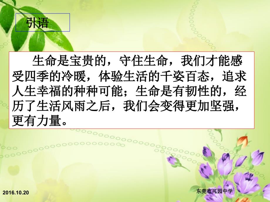 新教材人教版道德与法治七年级第九课第一框守护生命微课课件.ppt_第3页