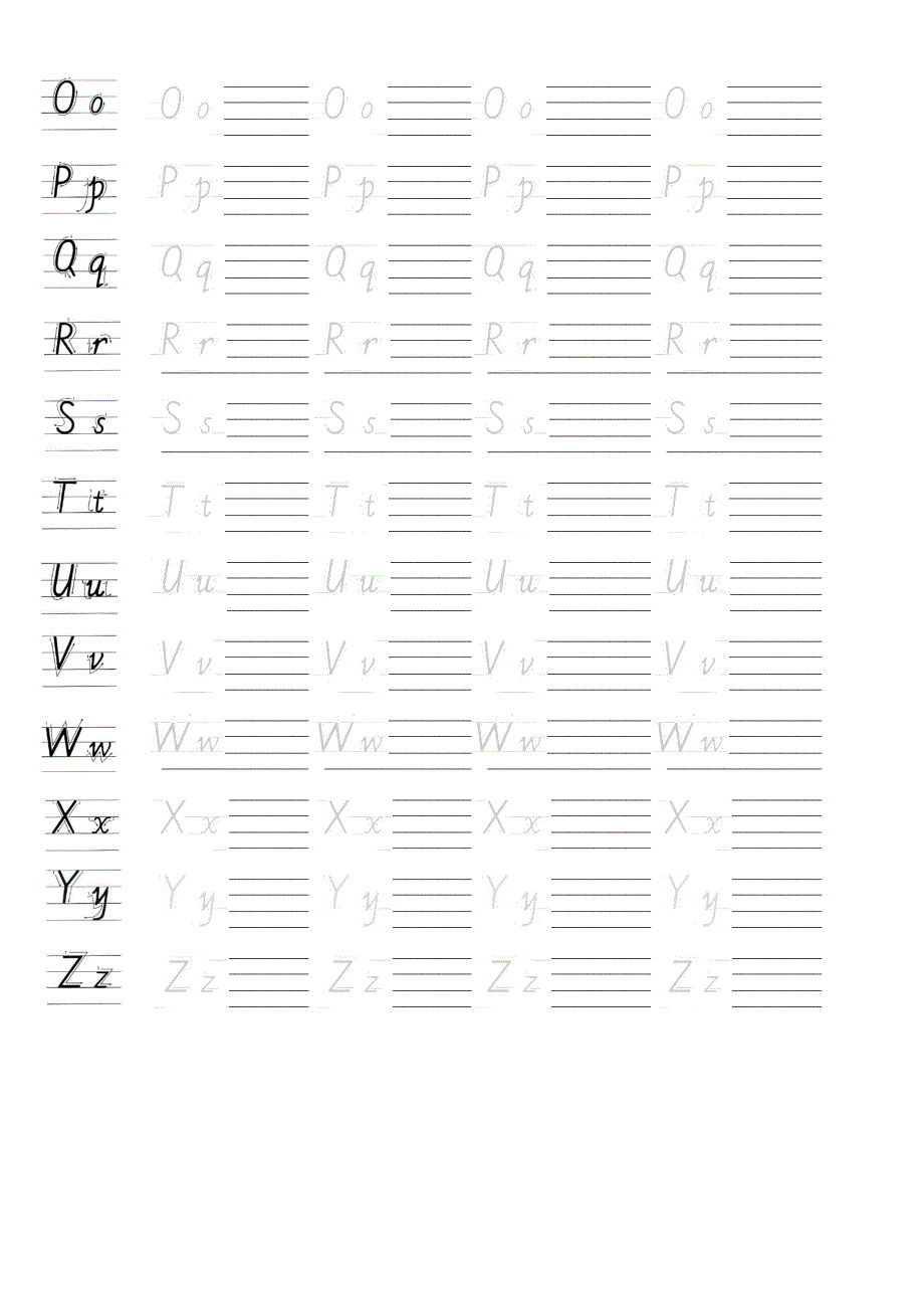 小学三年级英语26英文字母手写体描红字帖有笔顺可仿写.doc_第3页
