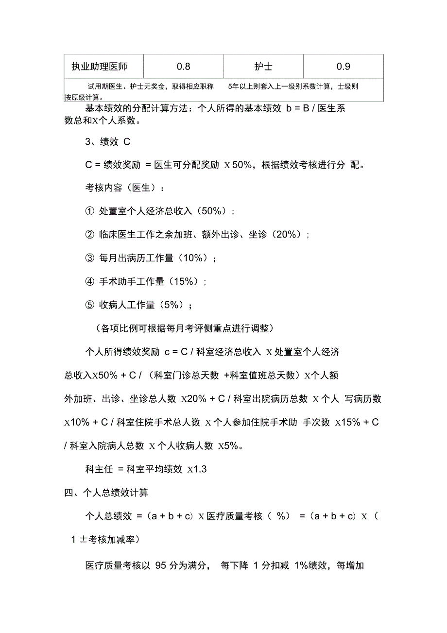 最新版普外科医生绩效工资二次分配方案.doc_第3页