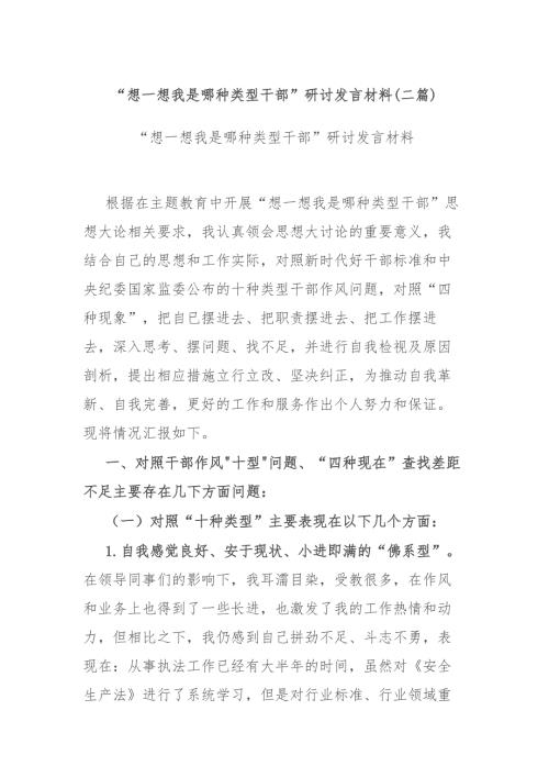 想一想我是哪种类型干部研讨发言材料二篇.docx