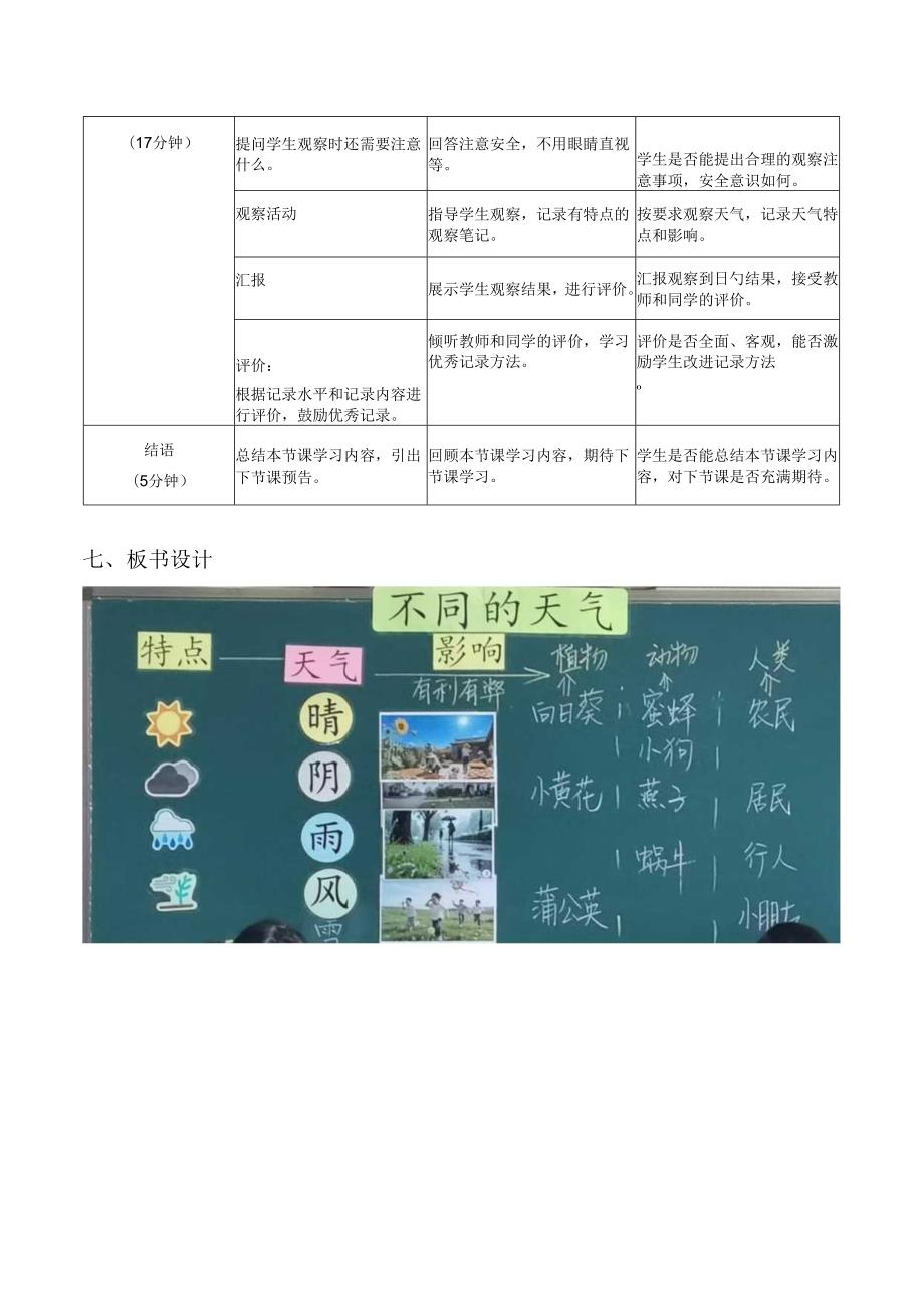 2024新教科版科学二年级上册第二单元 第4课 不同的天气教学设计.docx_第3页