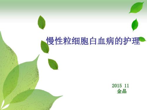 慢性粒细胞白血病的护理.ppt