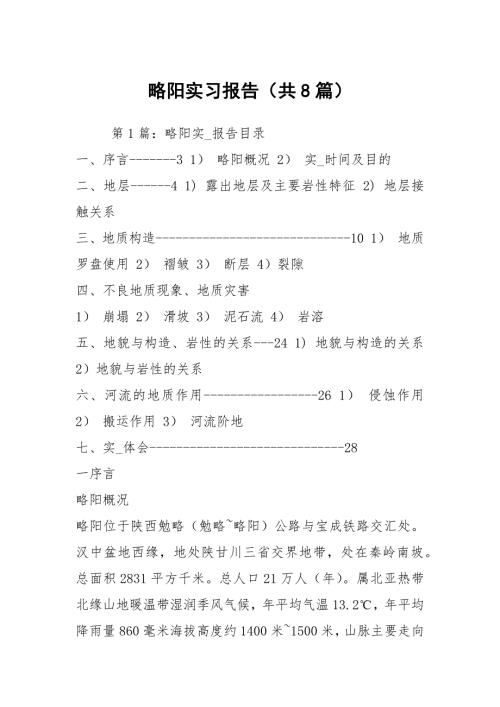 略阳实习报告共8篇.docx