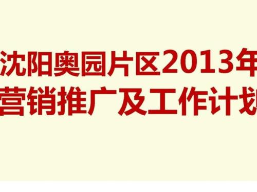 沈阳奥园片区营销推广及工作计划6.ppt