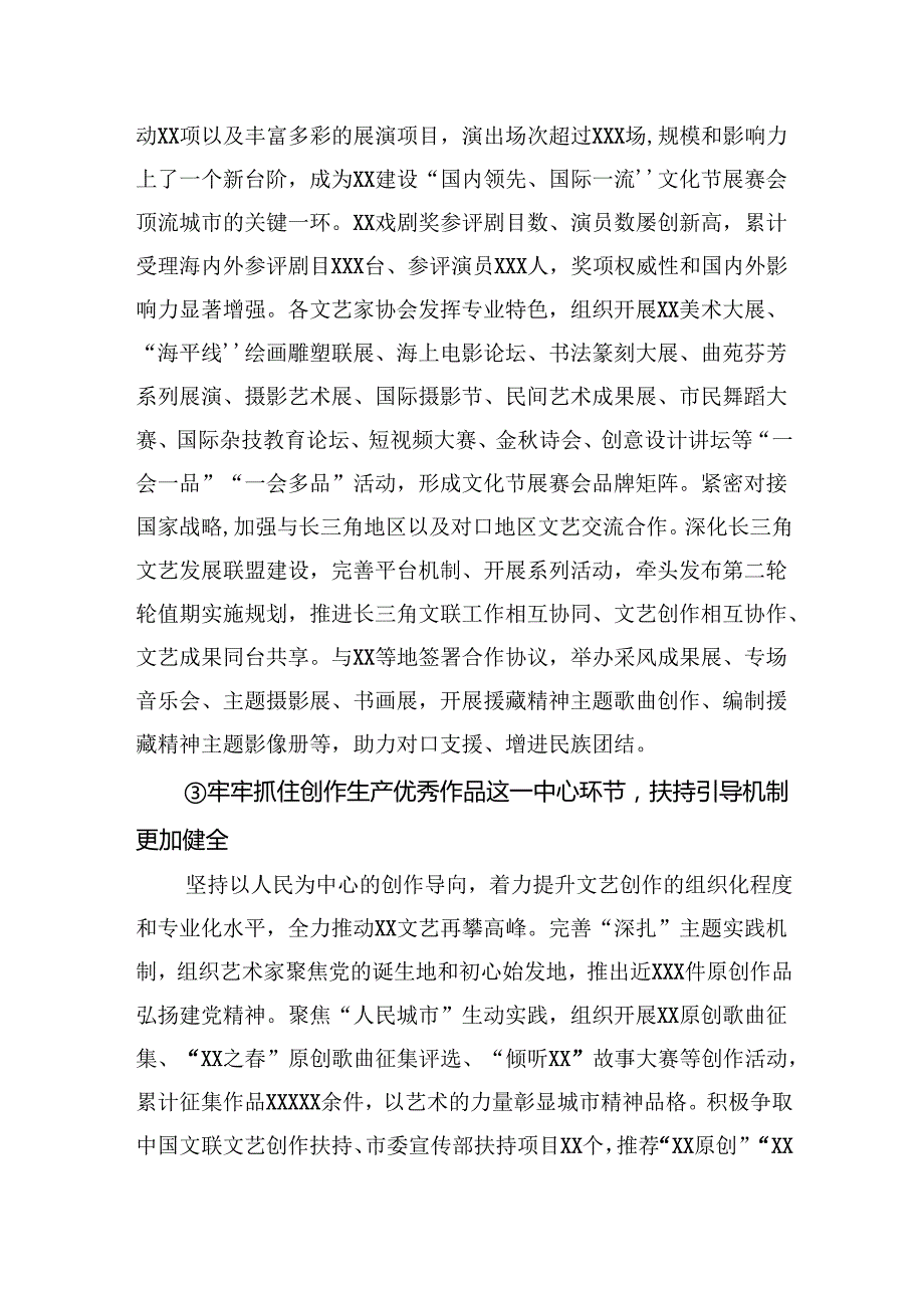 xx市文学艺术界联合会代表大会以来重点工作汇报材料(1).docx_第3页