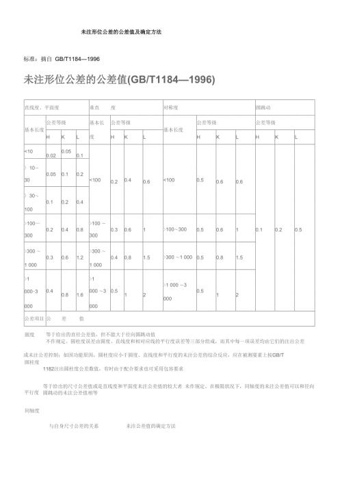 未注形位公差的公差值及确定方法GBT1184.docx