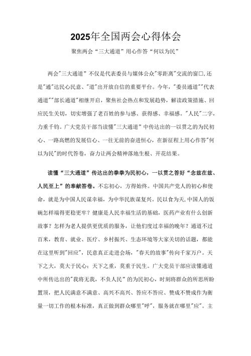 党员2025年全国两会心得体会合集资料.docx
