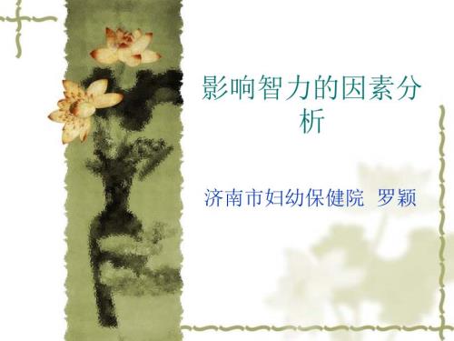 影响智力的因素PPT课件.ppt