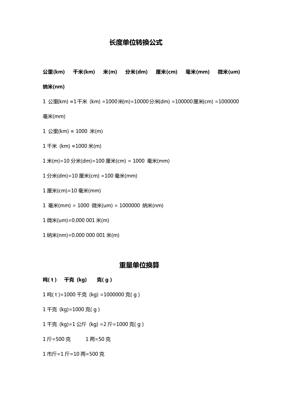 小学常用公式大全单位换算表新.docx_第1页
