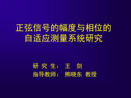 正弦信号的幅度与相位的.ppt