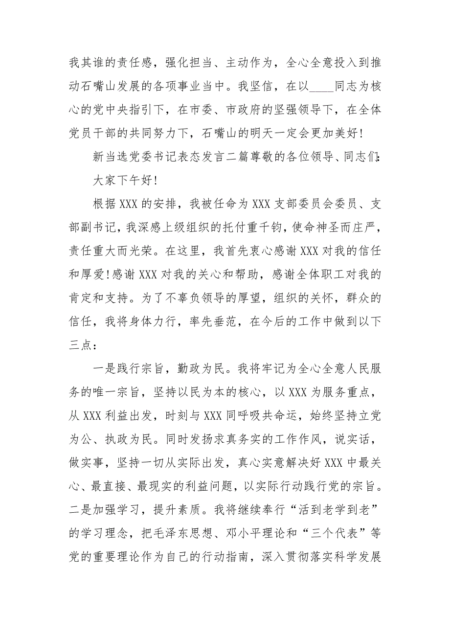 新当选党委书记表态发言三篇.doc_第3页