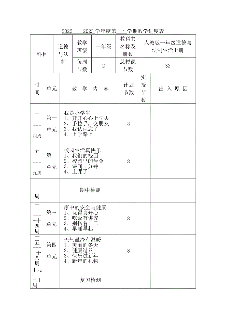 新版人教版一年上册道德与法制全册教案2022年教材.docx_第2页